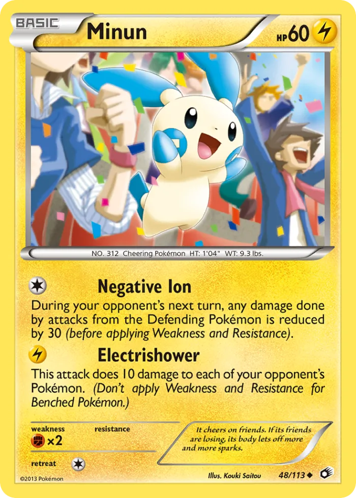 Minun #48 Legendary Treasures Pokemon card