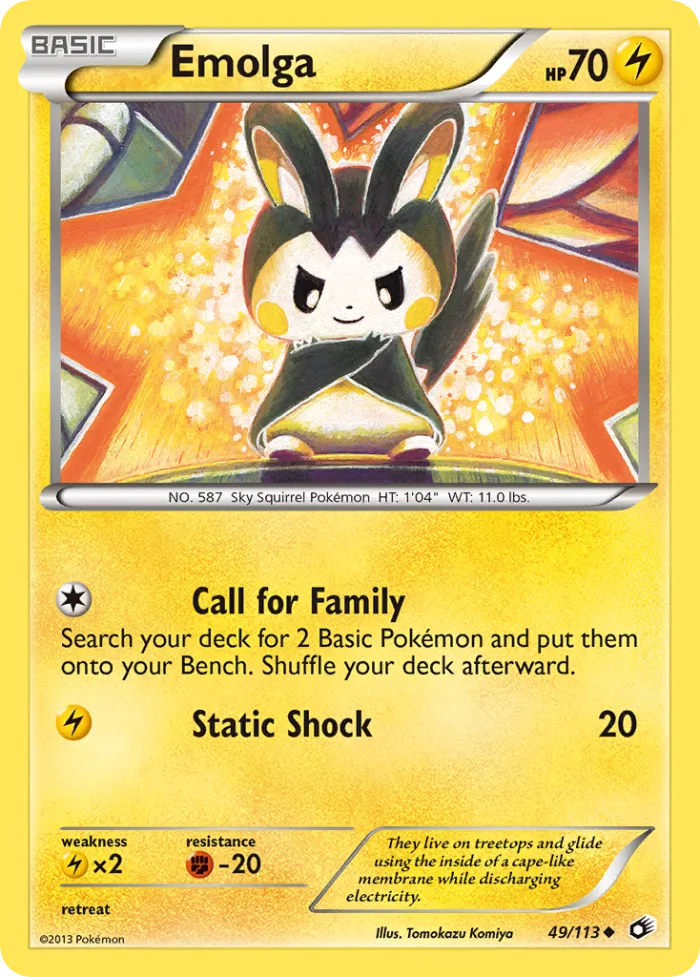 Emolga #49 Legendary Treasures Pokemon card