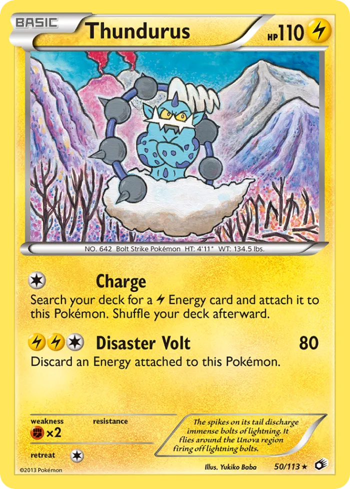 Thundurus #50 Legendary Treasures Pokemon card