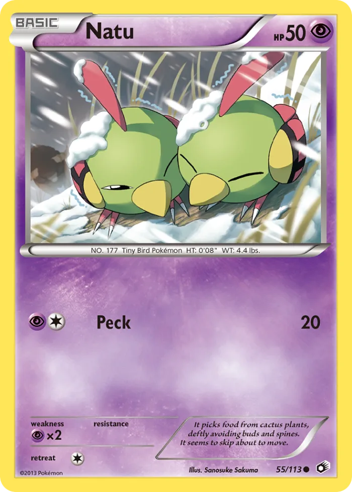Natu #55 Legendary Treasures Pokemon card
