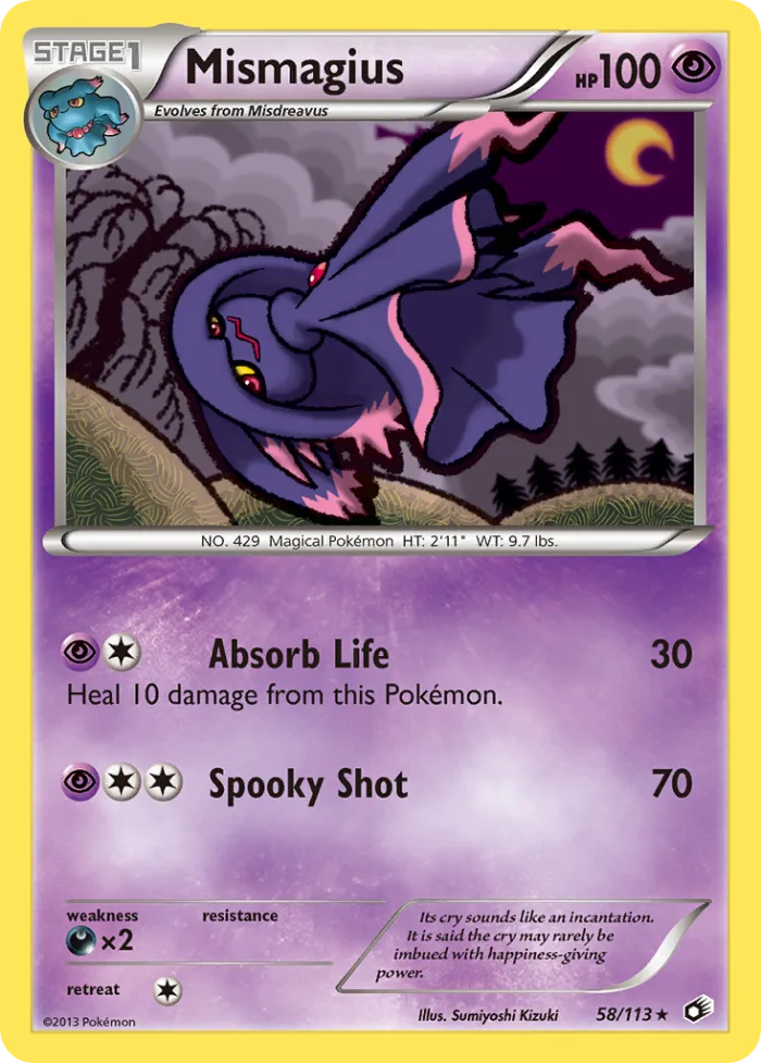 Mismagius #58 Legendary Treasures Pokemon card