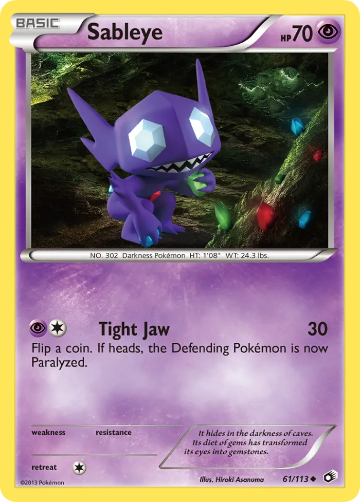 Sableye #61 Legendary Treasures Pokemon card