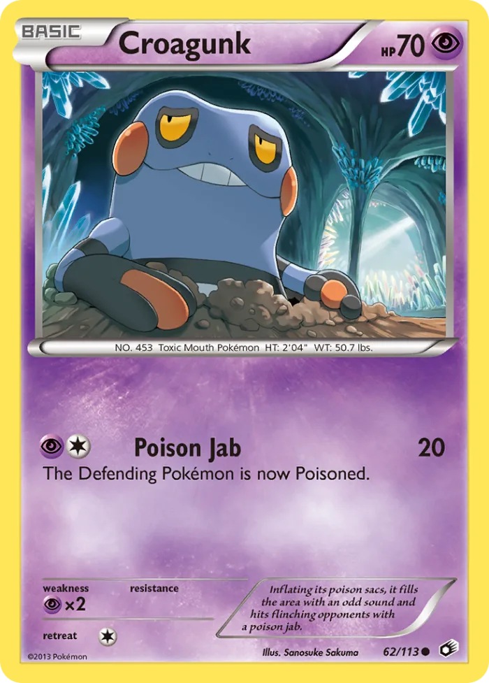 Croagunk #62 Legendary Treasures Pokemon card