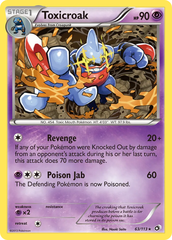 Toxicroak #63 Legendary Treasures Pokemon card