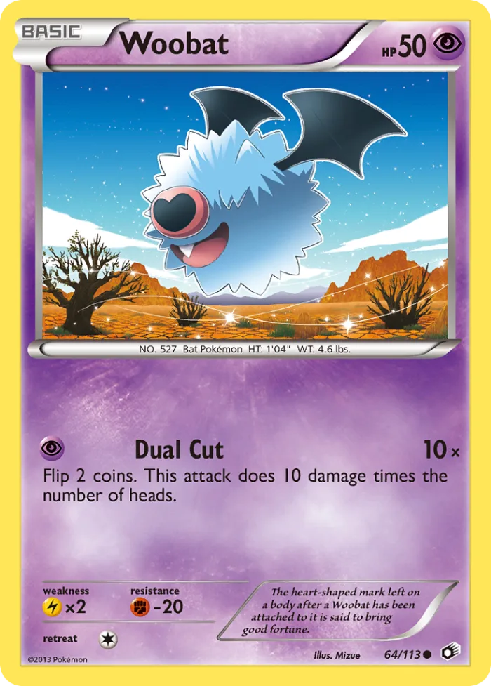 Woobat #64 Legendary Treasures Pokemon card