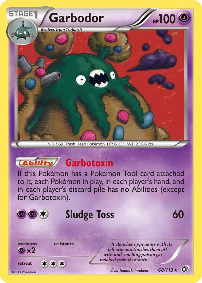 Garbodor #68 Legendary Treasures Pokemon card