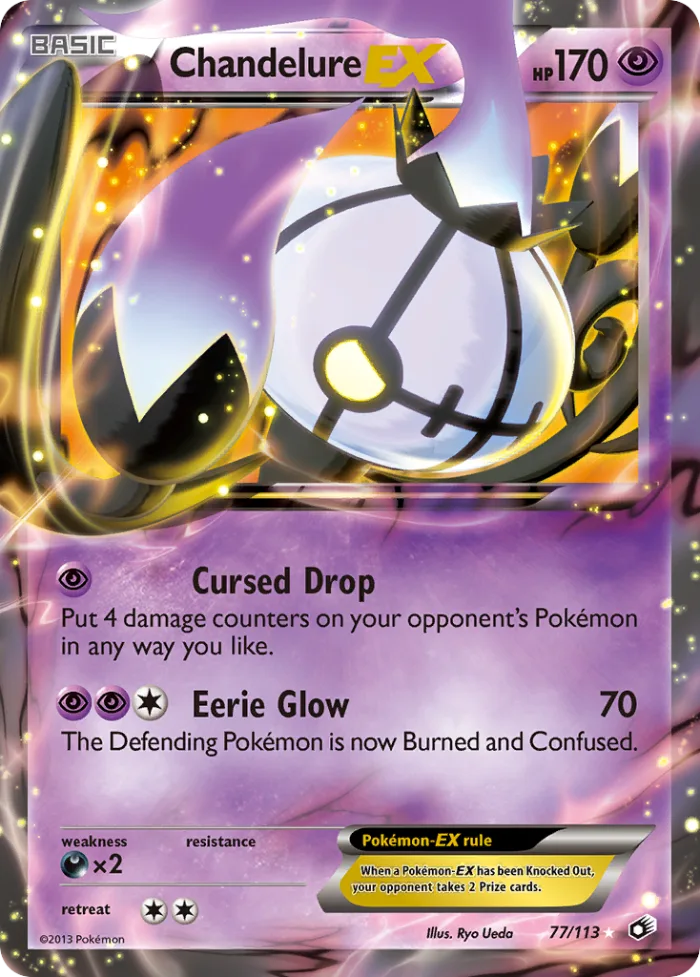 Chandelure-EX #77 Legendary Treasures Pokemon card