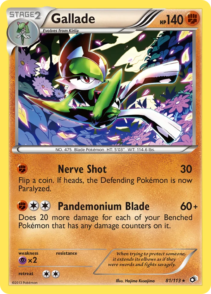 Gallade #81 Legendary Treasures Pokemon card