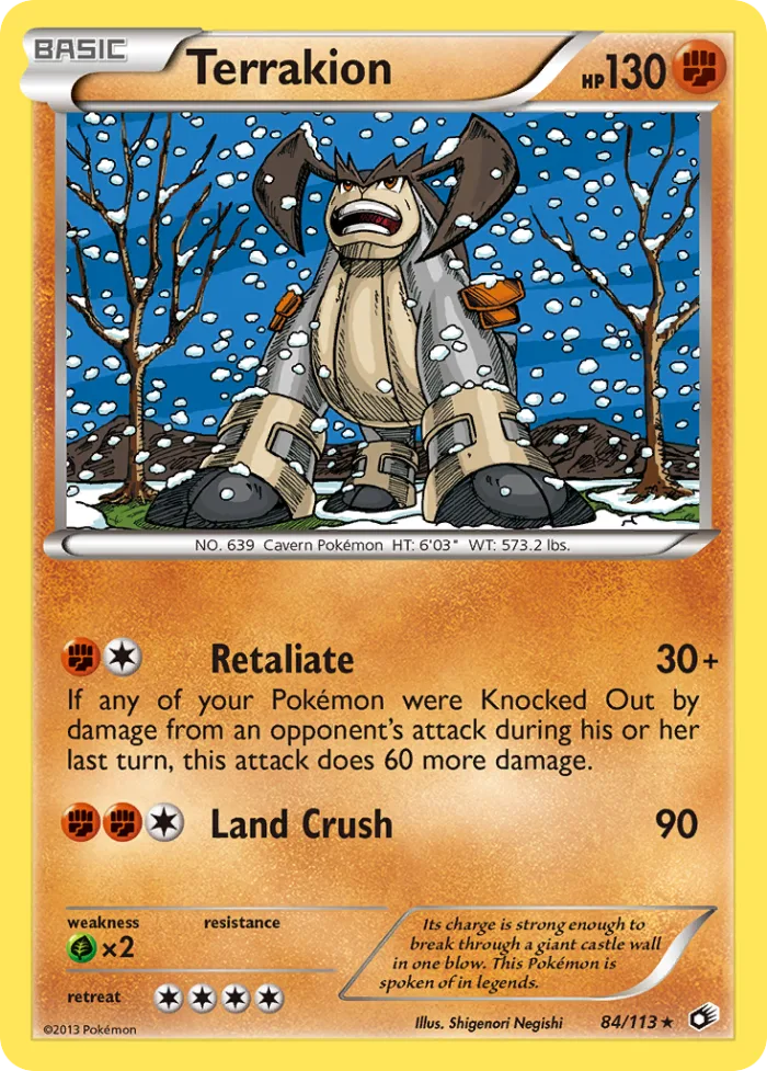 Terrakion #84 Legendary Treasures Pokemon card