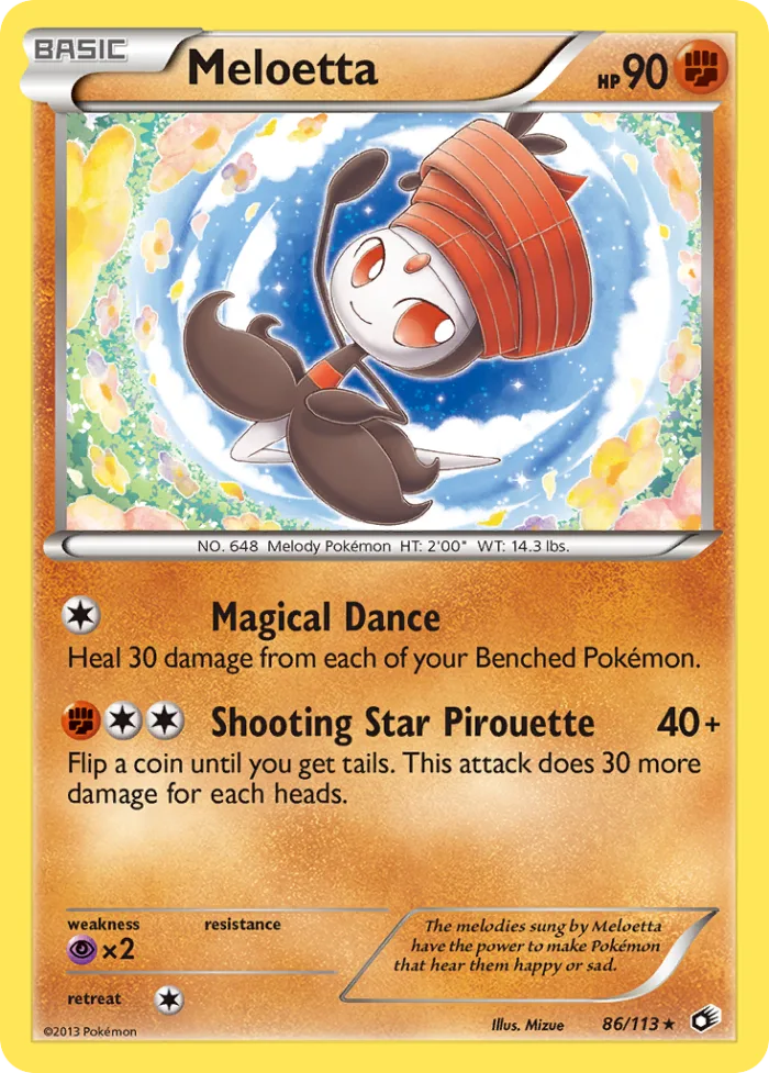 Meloetta #86 Legendary Treasures Pokemon card