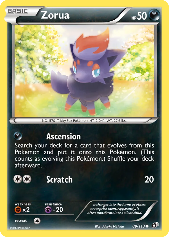 Zorua #89 Legendary Treasures Pokemon card