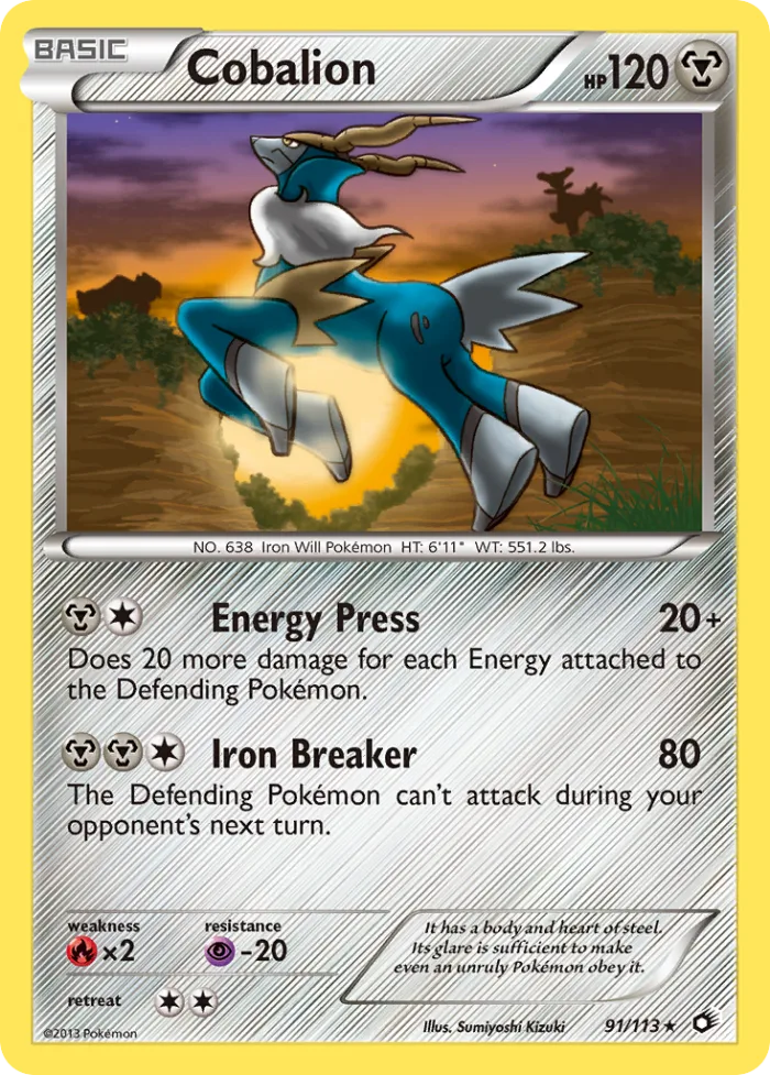 Cobalion #91 Legendary Treasures Pokemon card