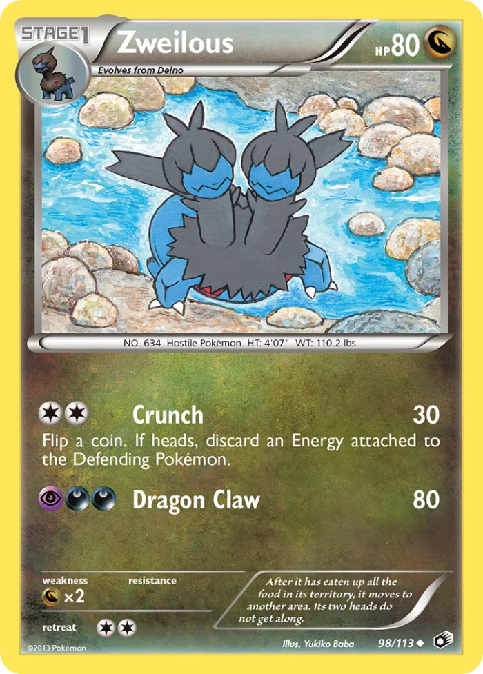 Zweilous #98 Legendary Treasures Pokemon card
