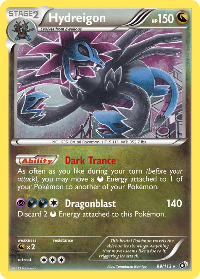 Hydreigon #99 Legendary Treasures Pokemon card