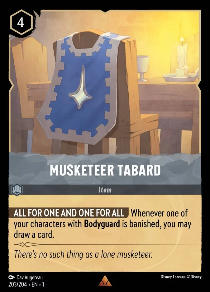 Musketeer Tabard #203 The First Chapter Disney Lorcana card