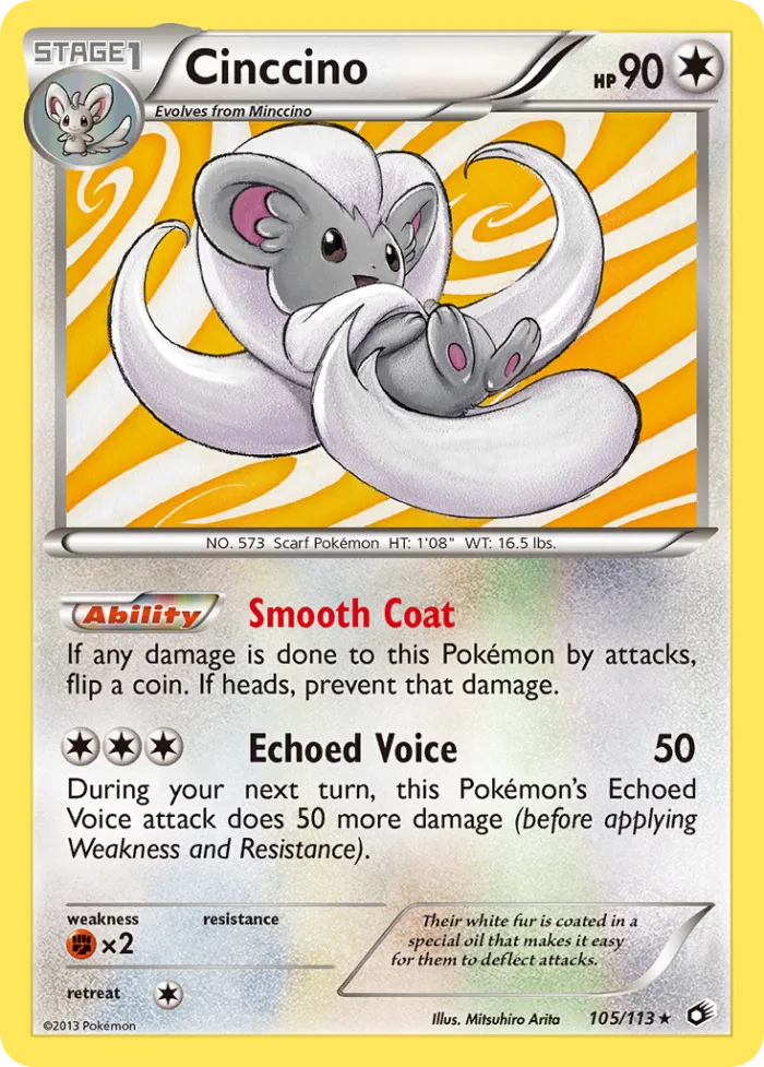 Cinccino #105 Legendary Treasures Pokemon card