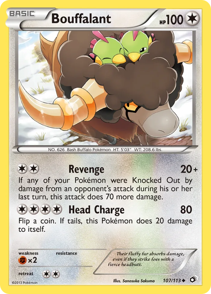 Bouffalant #107 Legendary Treasures Pokemon card