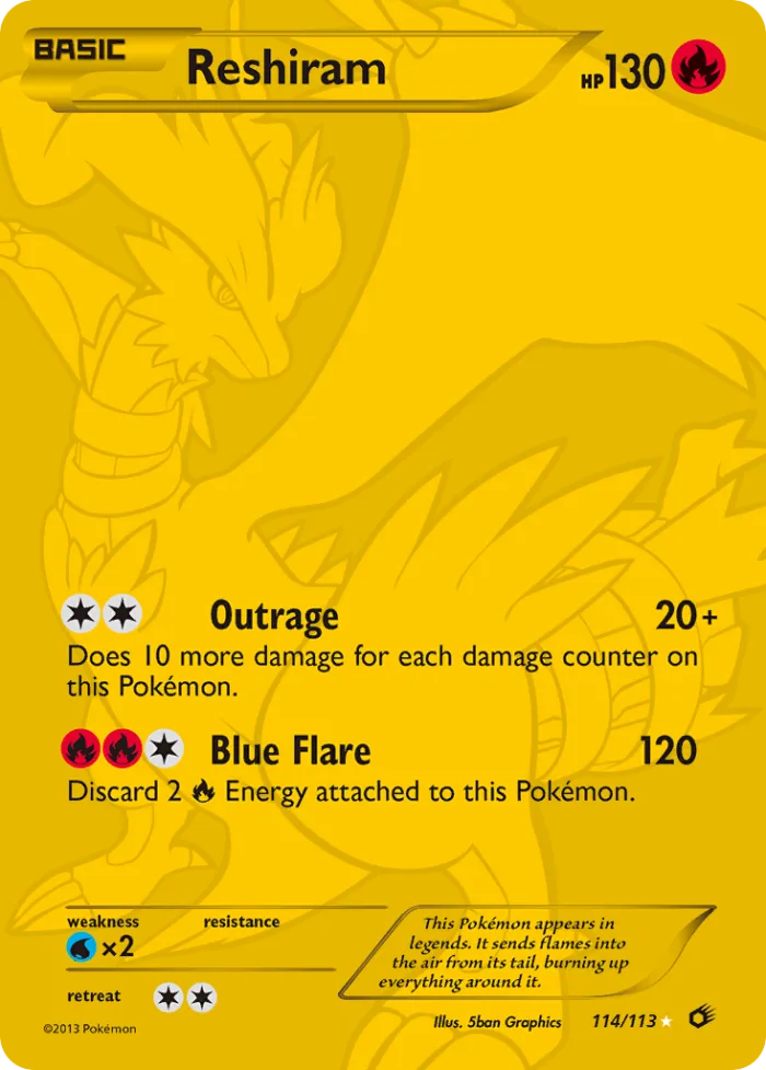 Reshiram #114 Legendary Treasures Pokemon card