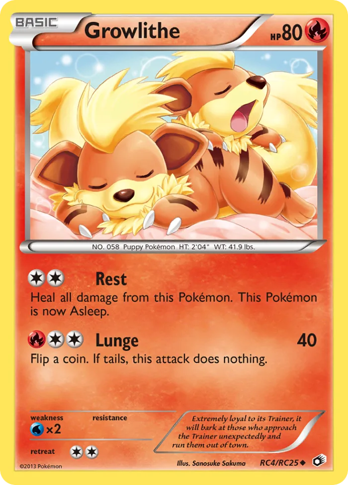 Growlithe #RC4 Legendary Treasures Pokemon card