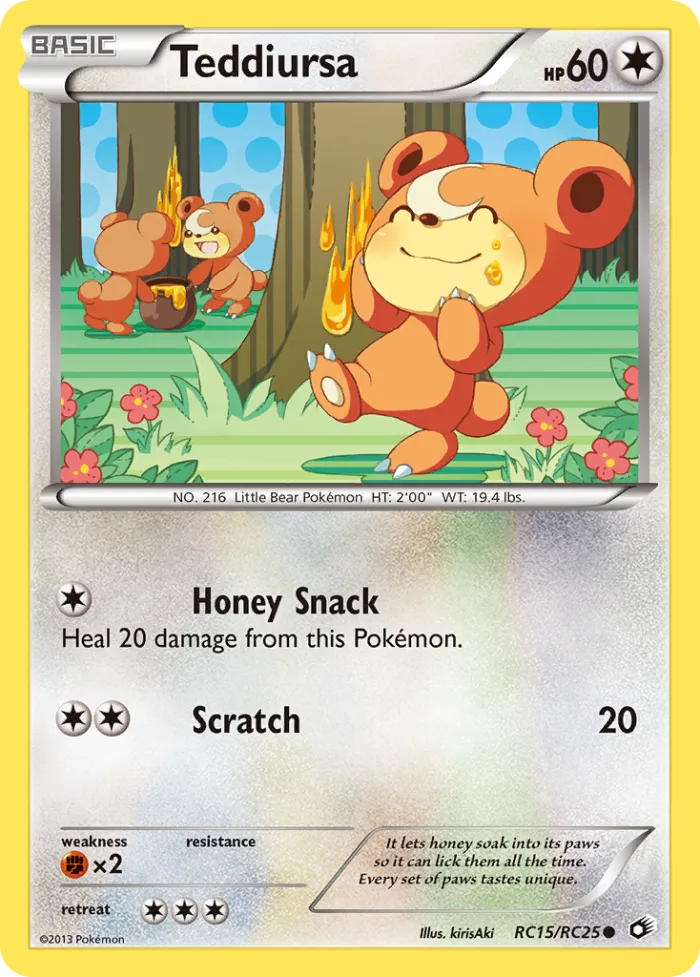 Teddiursa #RC15 Legendary Treasures Pokemon card