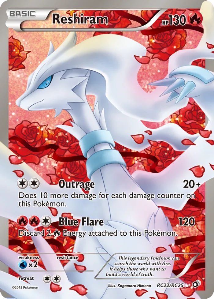 Reshiram #RC22 Legendary Treasures Pokemon card