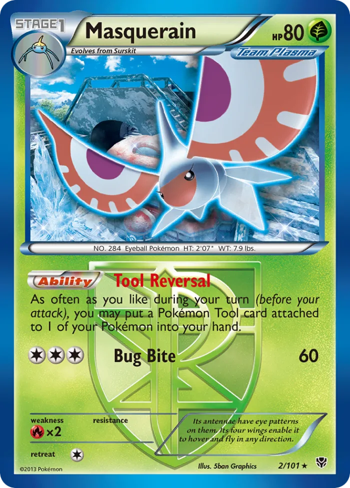 Masquerain #2 Plasma Blast Pokemon card
