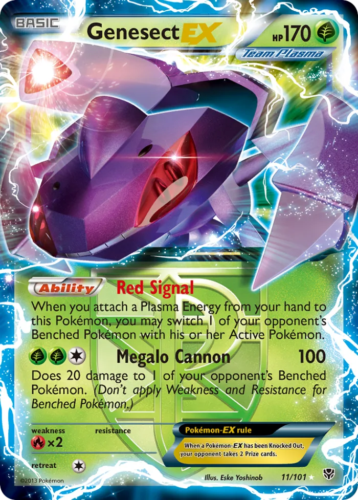 Genesect-EX #11 Plasma Blast Pokemon card