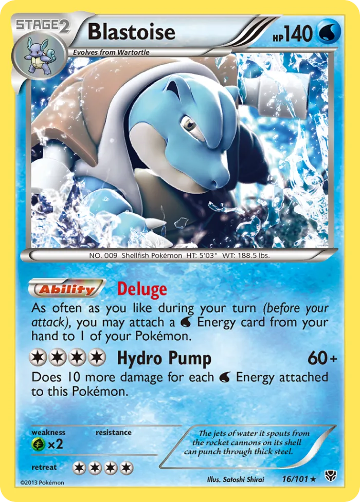 Blastoise #16 Plasma Blast Pokemon card