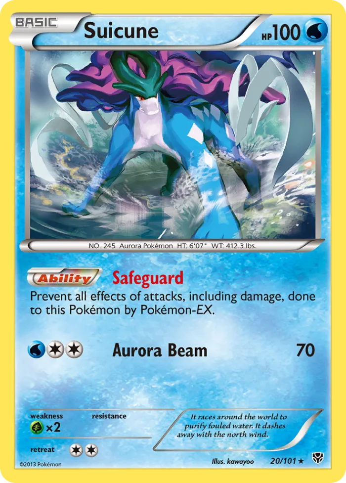 Suicune #20 Plasma Blast Pokemon card