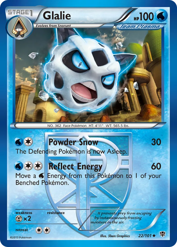 Glalie #22 Plasma Blast Pokemon card