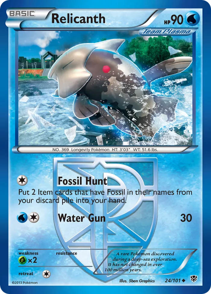 Relicanth #24 Plasma Blast Pokemon card
