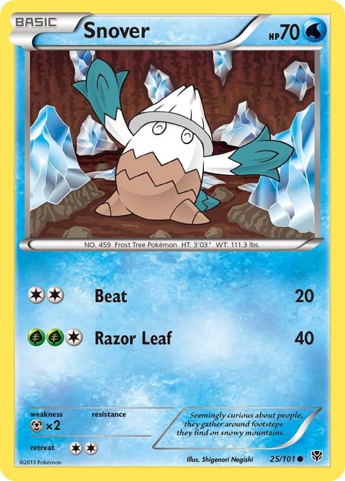Snover #25 Plasma Blast Pokemon card