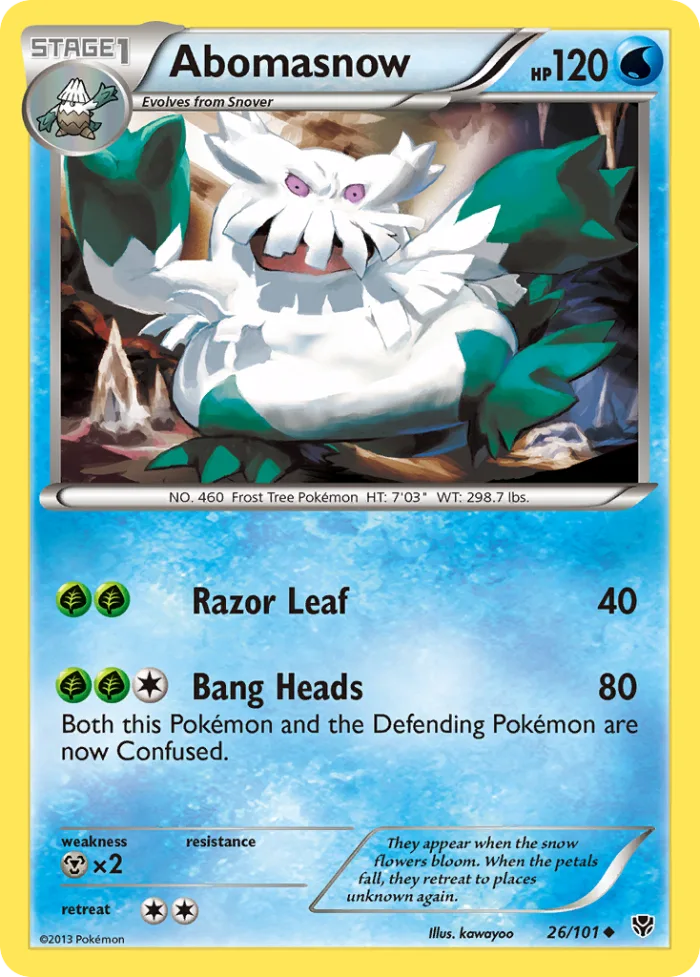 Abomasnow #26 Plasma Blast Pokemon card
