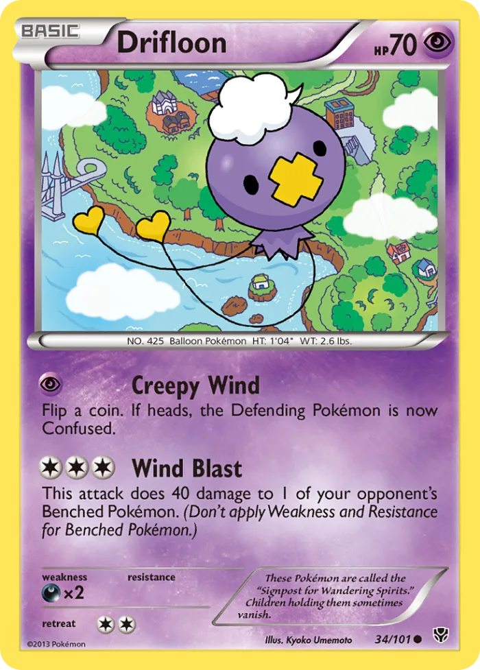 Drifloon #34 Plasma Blast Pokemon card