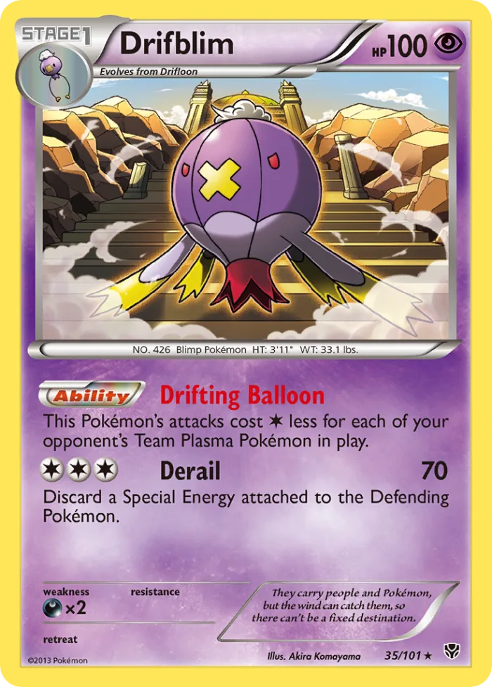 Drifblim #35 Plasma Blast Pokemon card