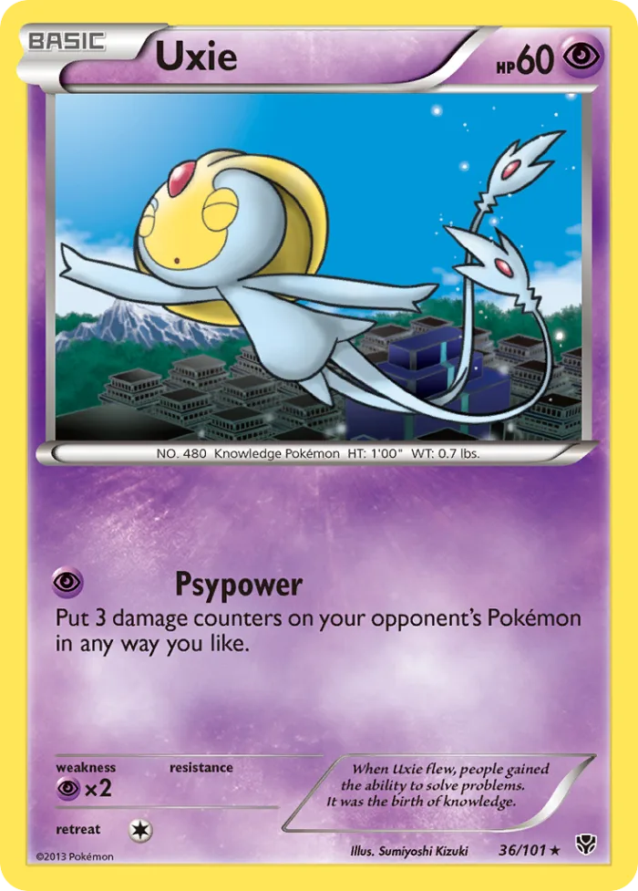 Uxie #36 Plasma Blast Pokemon card