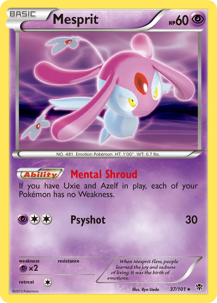 Mesprit #37 Plasma Blast Pokemon card