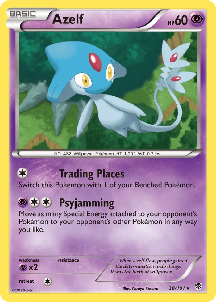 Azelf #38 Plasma Blast Pokemon card