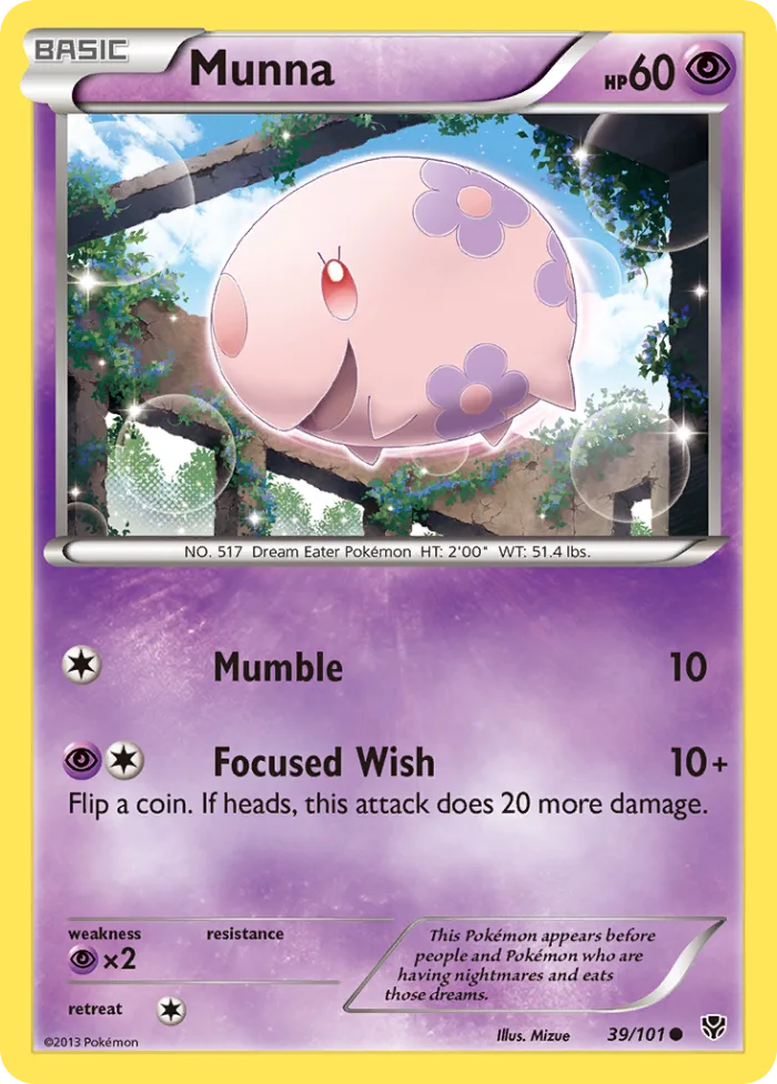 Munna #39 Plasma Blast Pokemon card