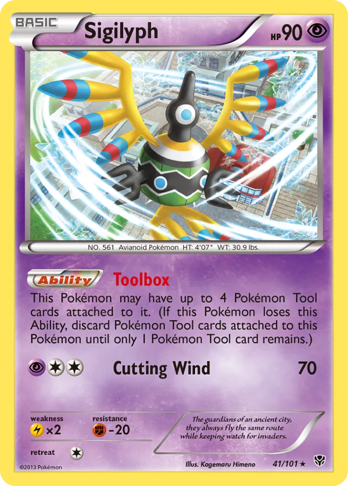 Sigilyph #41 Plasma Blast Pokemon card