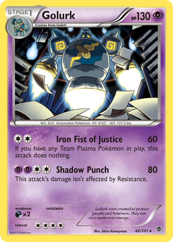 Golurk #46 Plasma Blast Pokemon card