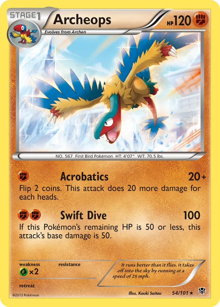 Archeops #54 Plasma Blast Pokemon card