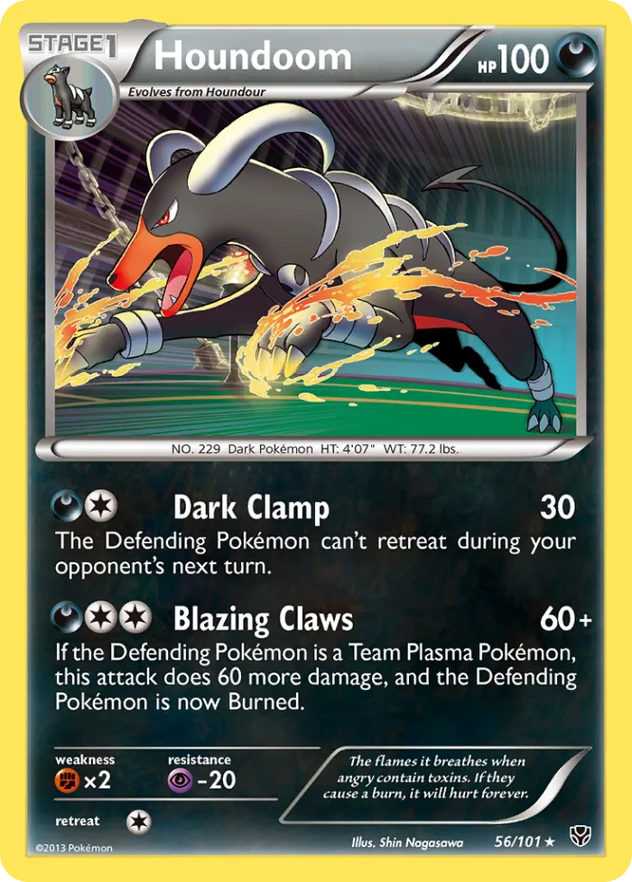 Houndoom #56 Plasma Blast Pokemon card