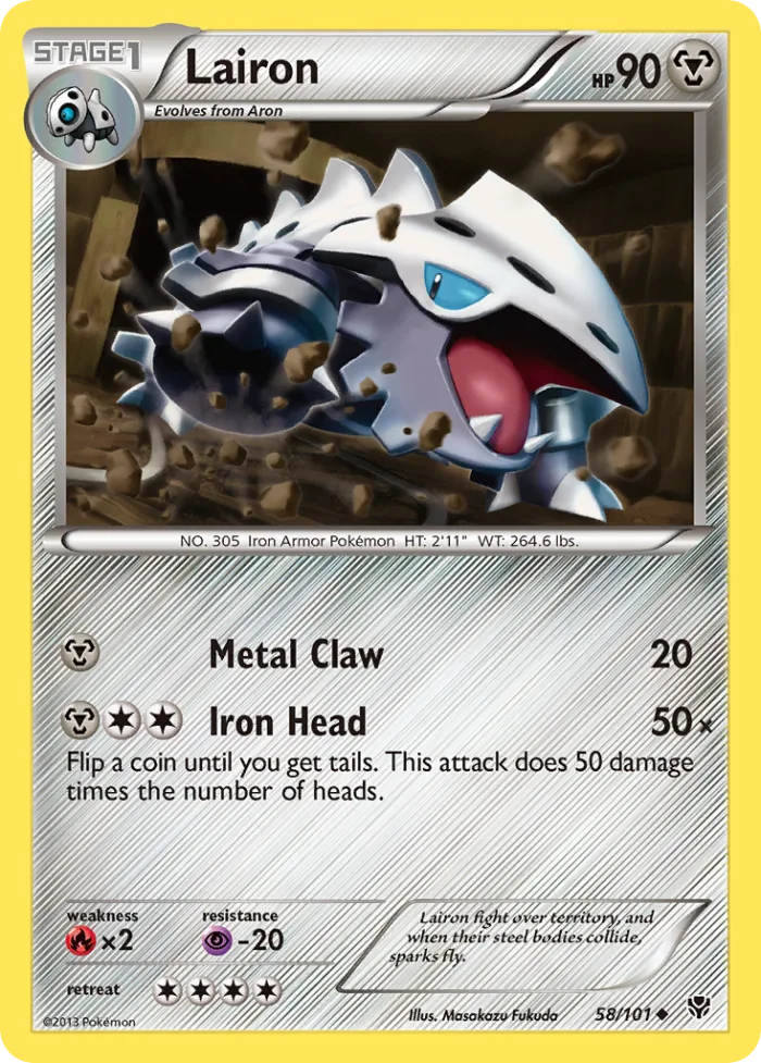 Lairon #58 Plasma Blast Pokemon card