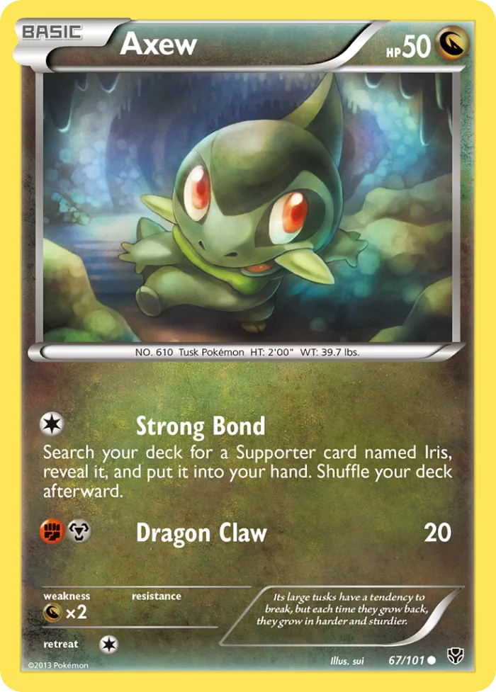Axew #67 Plasma Blast Pokemon card