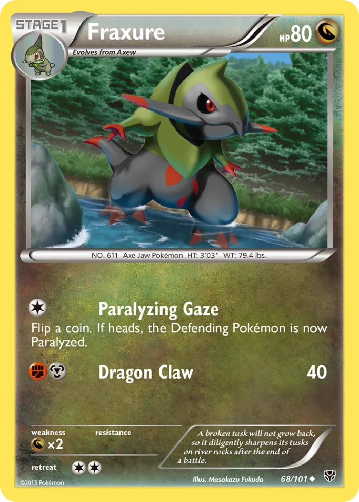 Fraxure #68 Plasma Blast Pokemon card