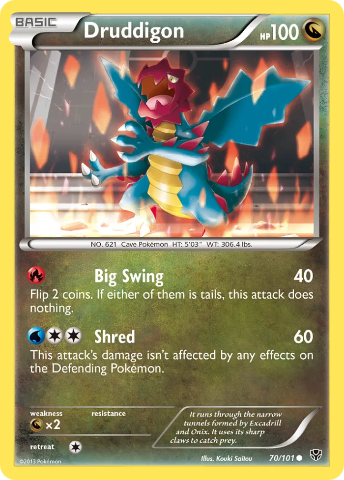 Druddigon #70 Plasma Blast Pokemon card