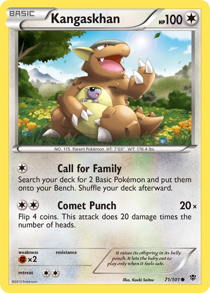 Kangaskhan #71 Plasma Blast Pokemon card