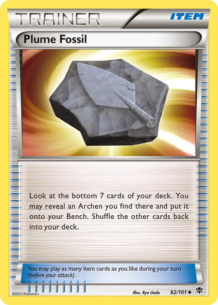 Plume Fossil #82 Plasma Blast Pokemon card