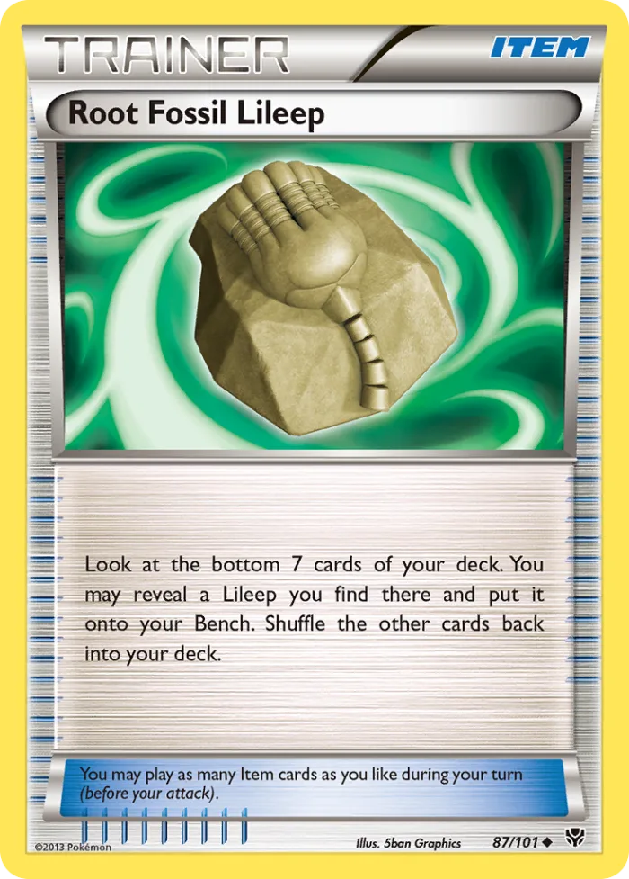 Root Fossil Lileep #87 Plasma Blast Pokemon card